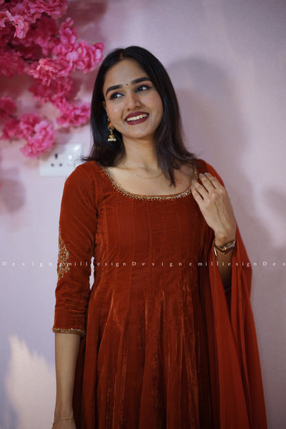 Two Piece Panel Cut Anarkali with Dupatta (MSD-154)