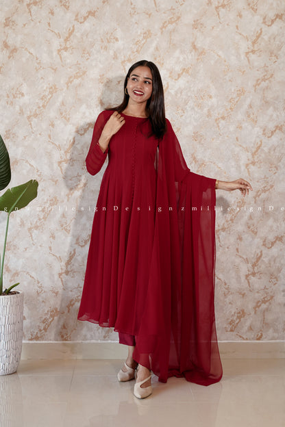 Three Piece Panel Cut Anarkali (MSD-111)