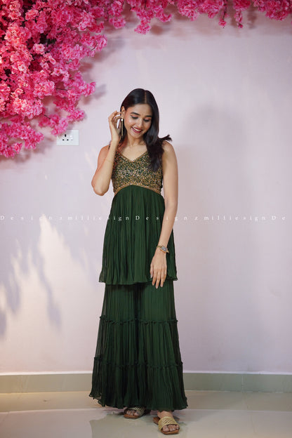 Heavy Worked Two Piece Set Sharara (MSD-156)