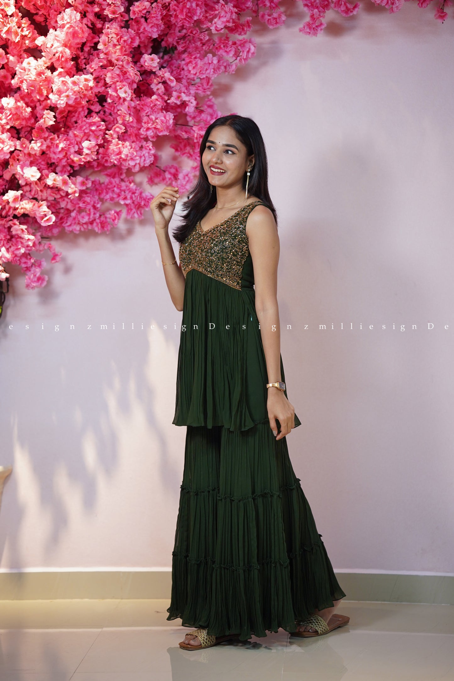Heavy Worked Two Piece Set Sharara (MSD-156)
