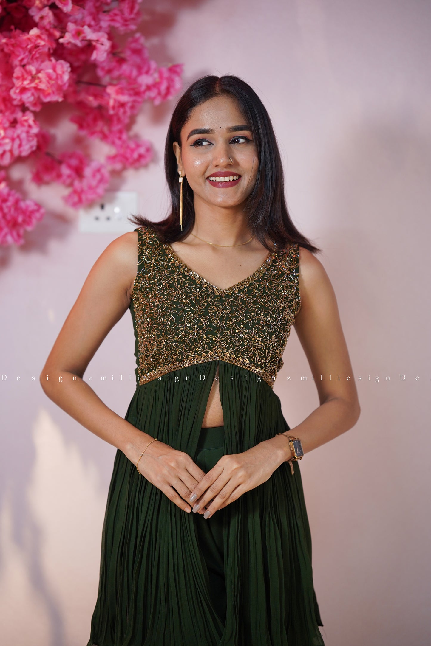 Heavy Worked Two Piece Set Sharara (MSD-156)