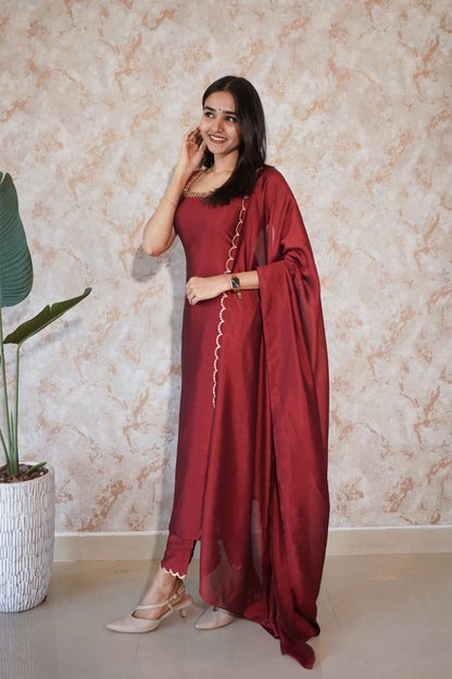 Three Piece Top, Pant and Dupatta (MSD-110)