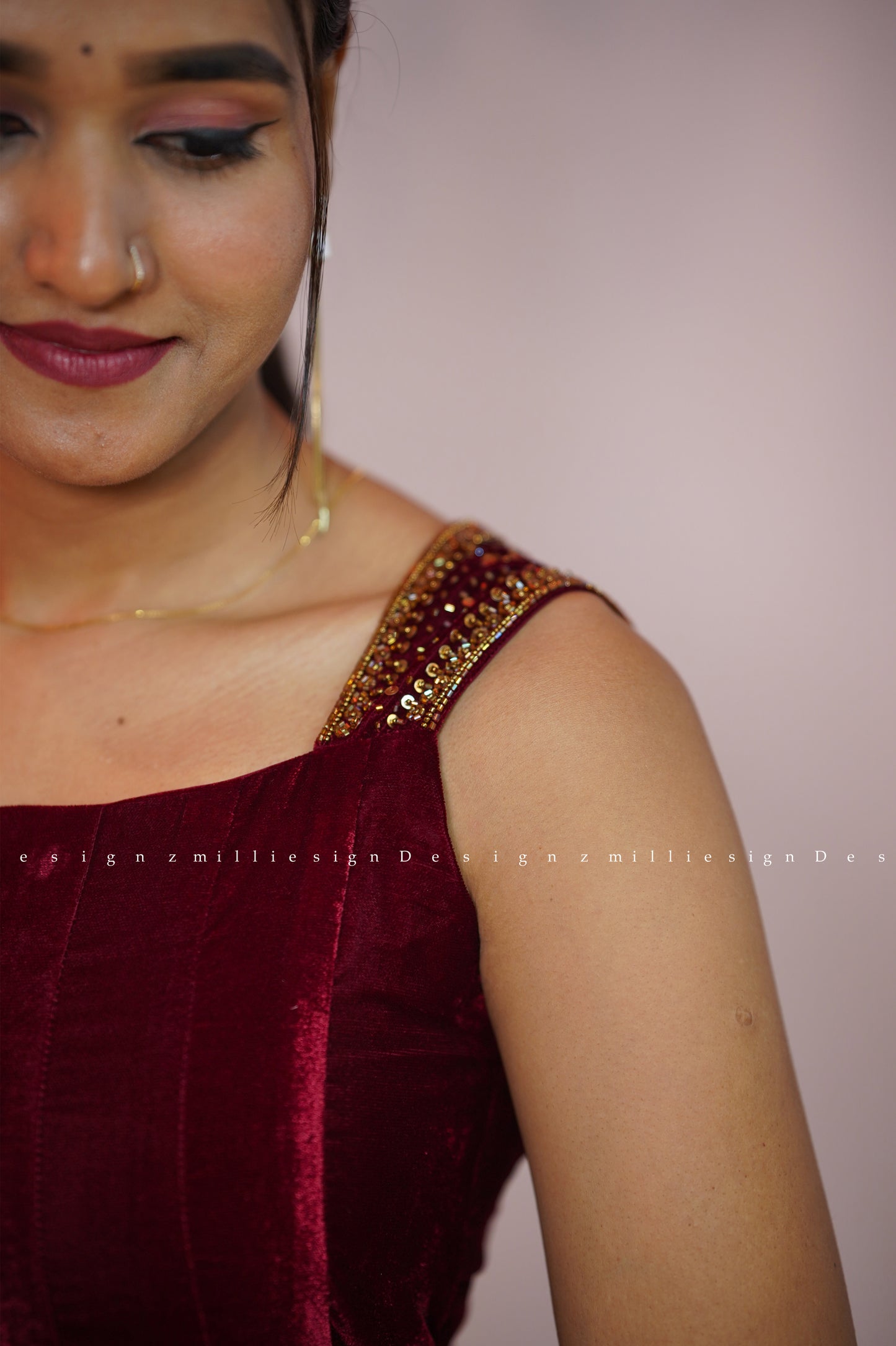 Velvet Panel-Cut Frock (MSD-155)