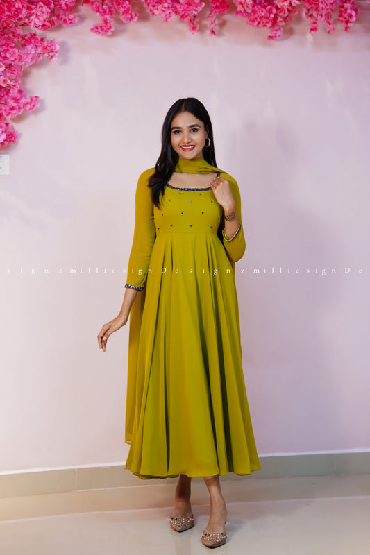 Two Piece Set Anarkali with Dupatta (MSD-193)