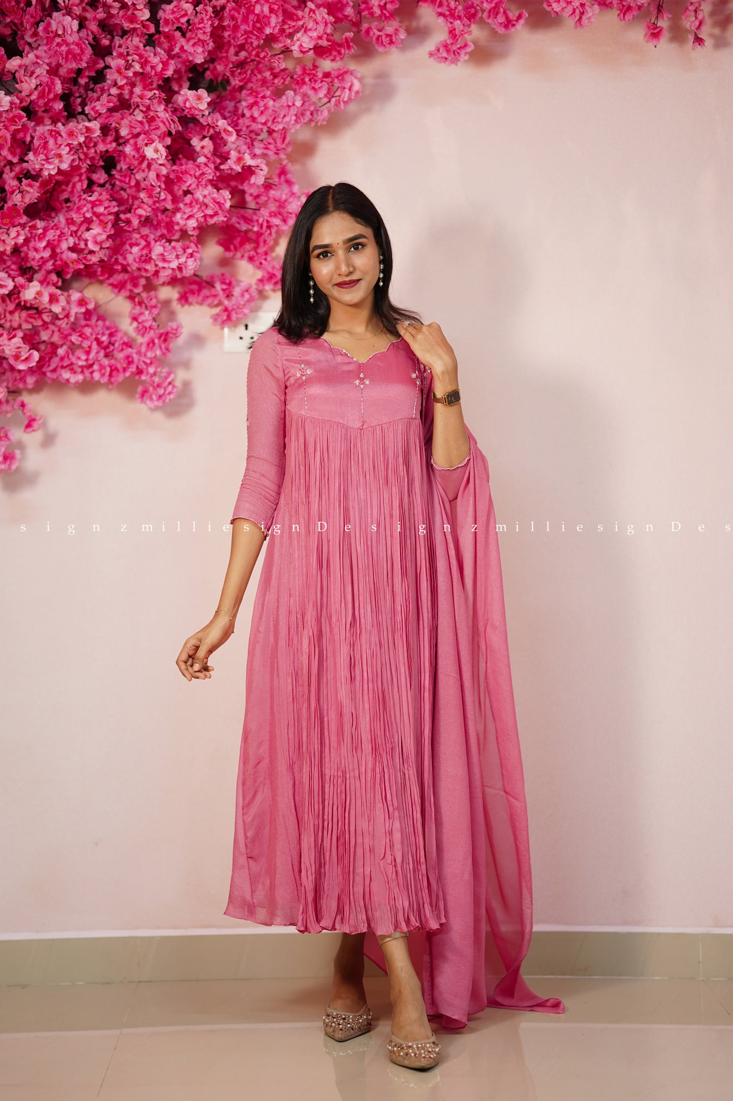 Premium Crepe Georgette Top with Dupatta (MSD-164)