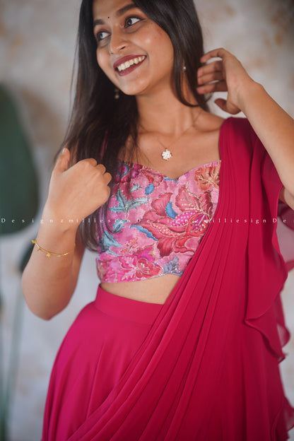 Skirt Crop Top and Dupatta (MSD-138)