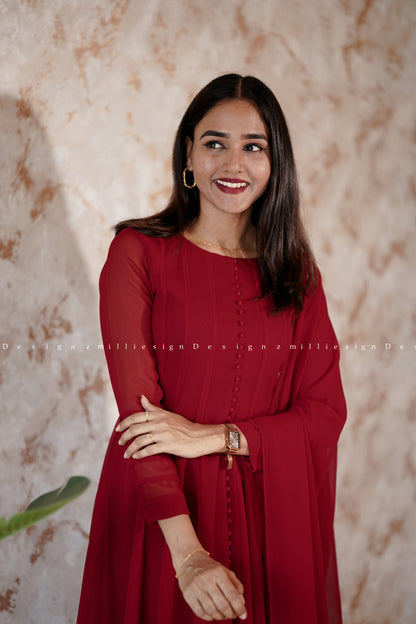 Three Piece Panel Cut Anarkali (MSD-111)