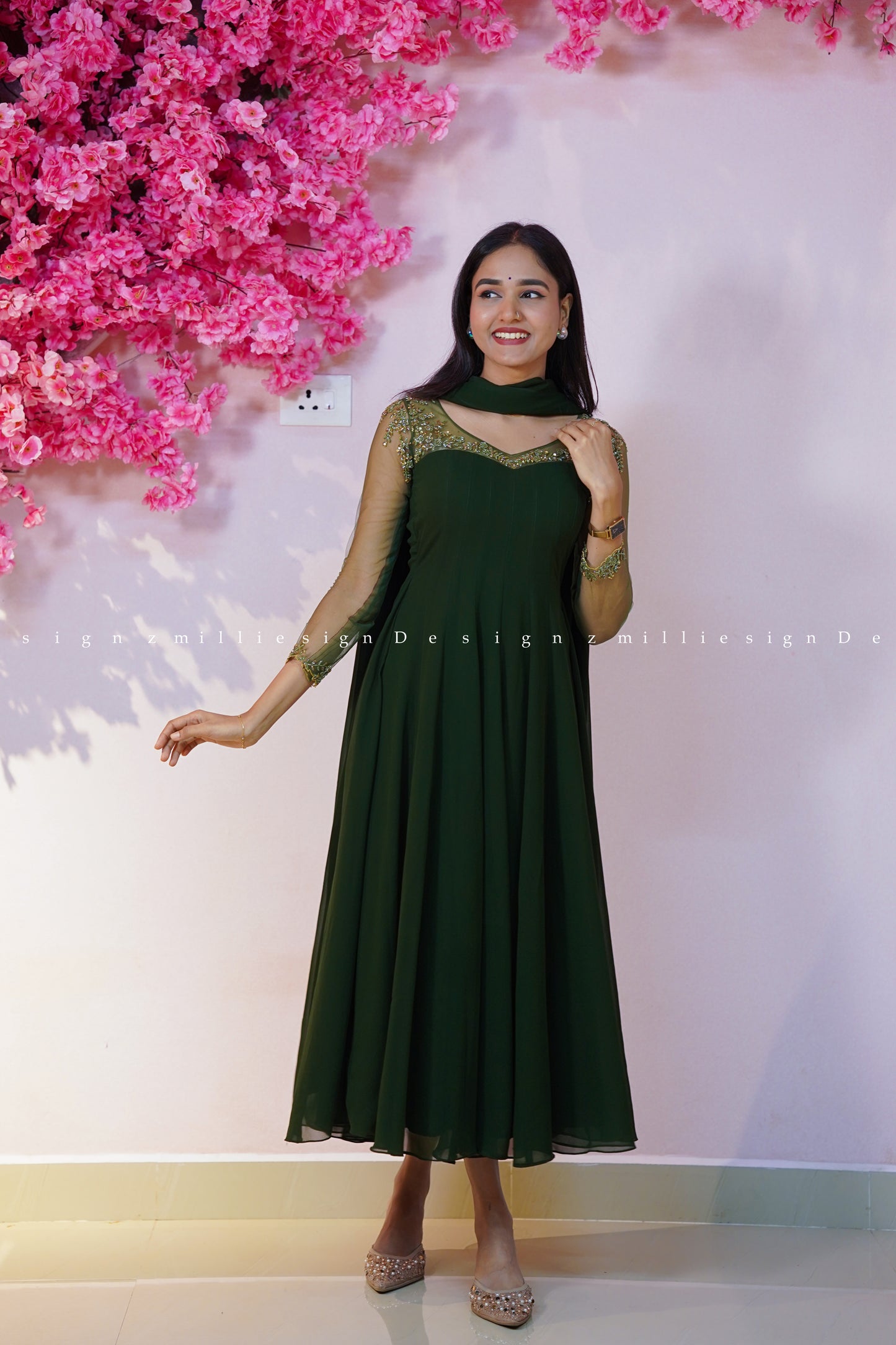 Two Piece Set Panel Cut Anarkali with Dupatta (MSD-180)