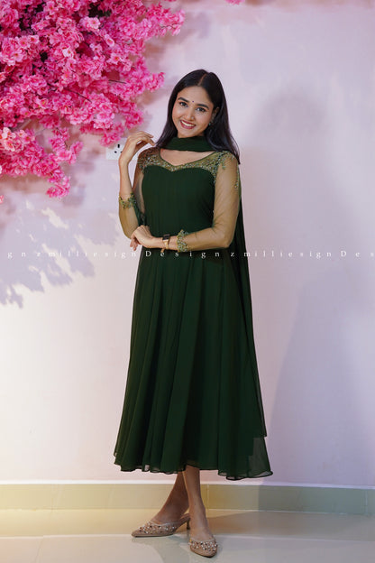 Two Piece Set Panel Cut Anarkali with Dupatta (MSD-180)