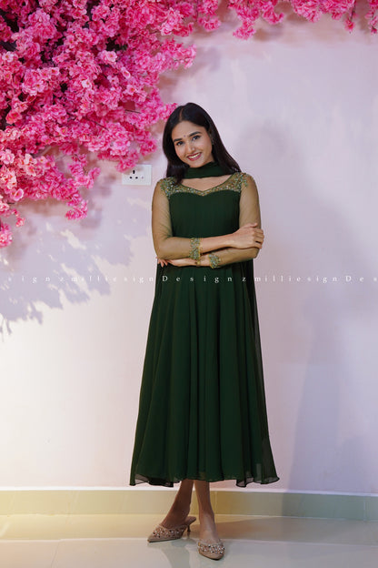 Two Piece Set Panel Cut Anarkali with Dupatta (MSD-180)