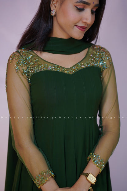 Two Piece Set Panel Cut Anarkali with Dupatta (MSD-180)