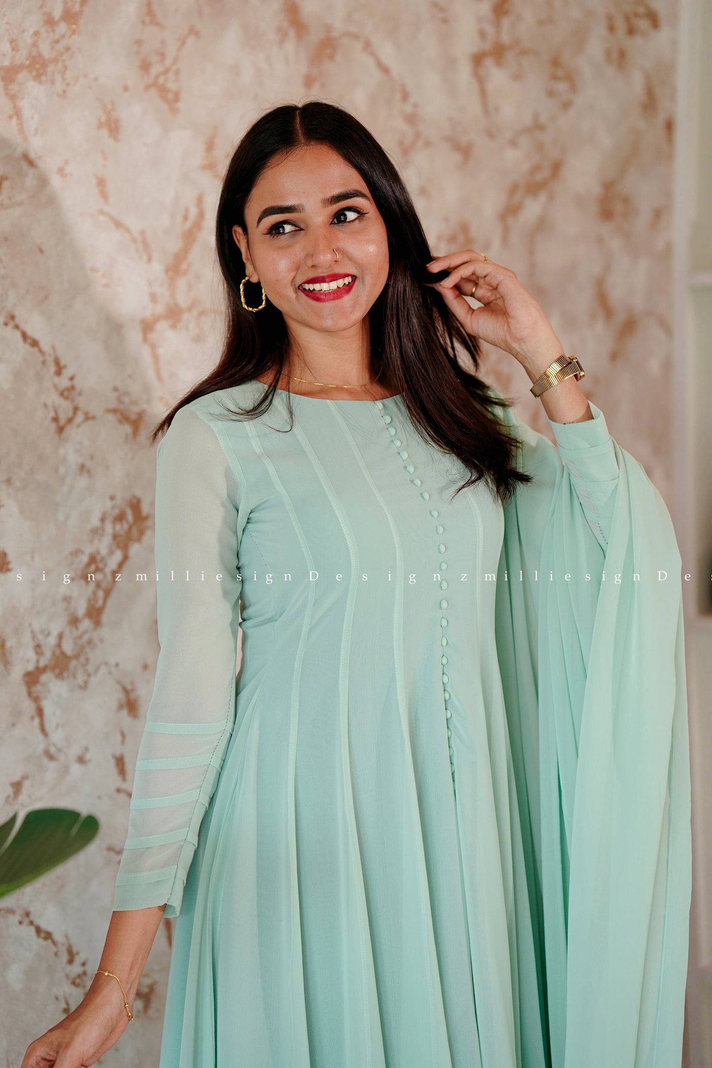 Three Piece Panel Cut Anarkali (MSD-112)