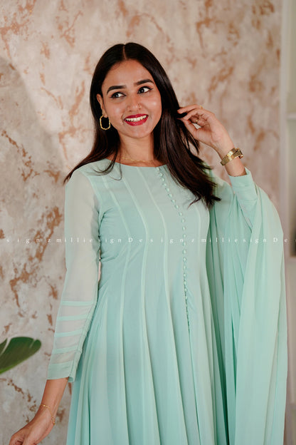 Three Piece Panel Cut Anarkali (MSD-112)