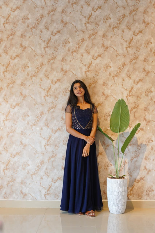 Designer Gown with Handwork Jacket (MSD-090)